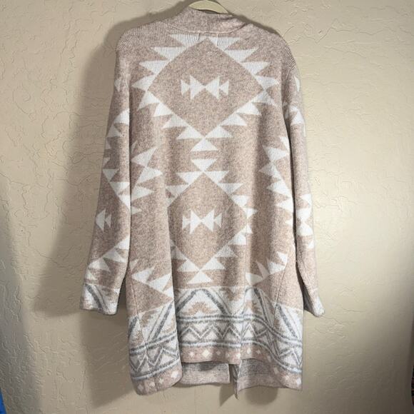 Frye the cozy cardigan long length open front geometric print size XXL - Picture 6 of 8